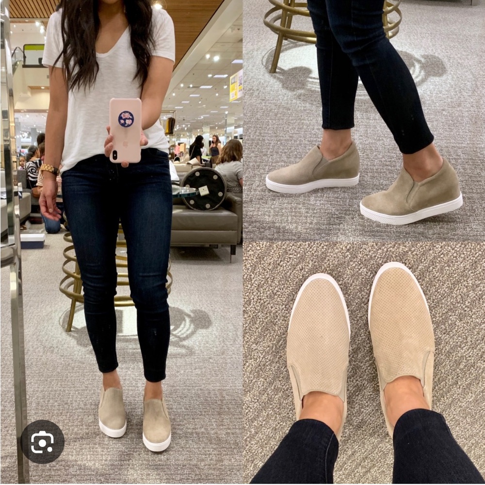 Slip-On Suede Platform Sneakers - Taupe